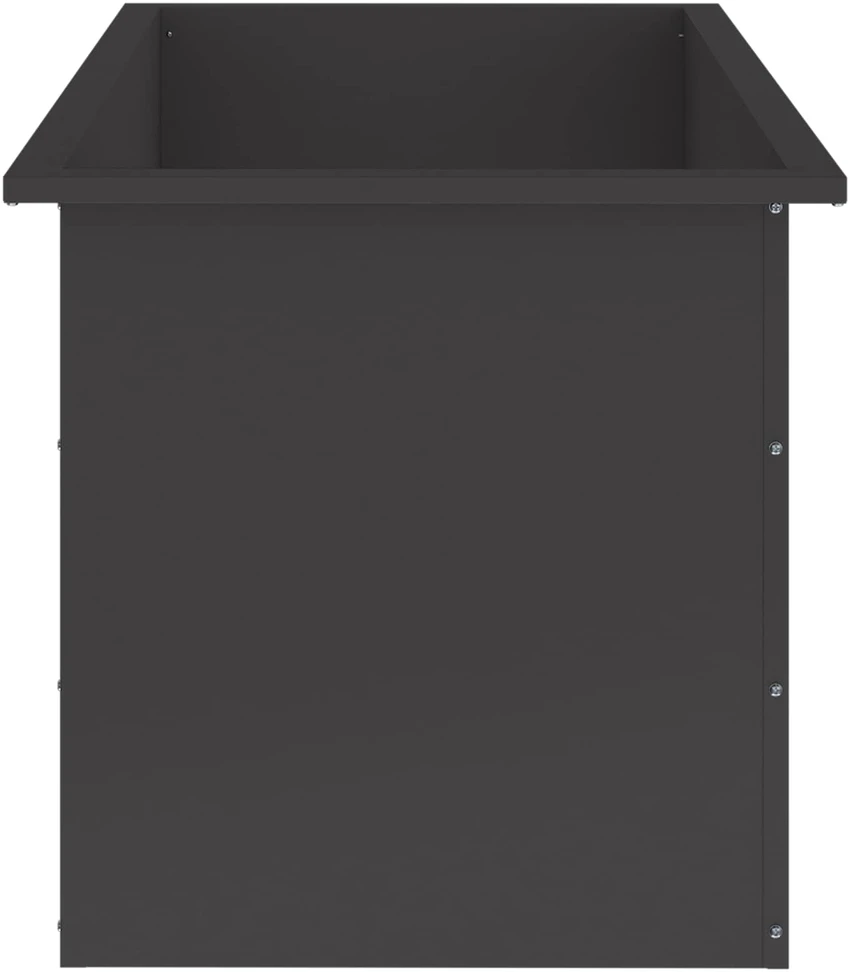 Sodo vazonas su LED 2 vnt. Juoda 50 x 100 x 48 cm Plienas