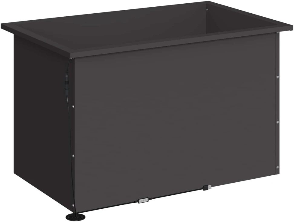 Sodo vazonas su LED 2 vnt. Juoda 50 x 80 x 48 cm Plienas