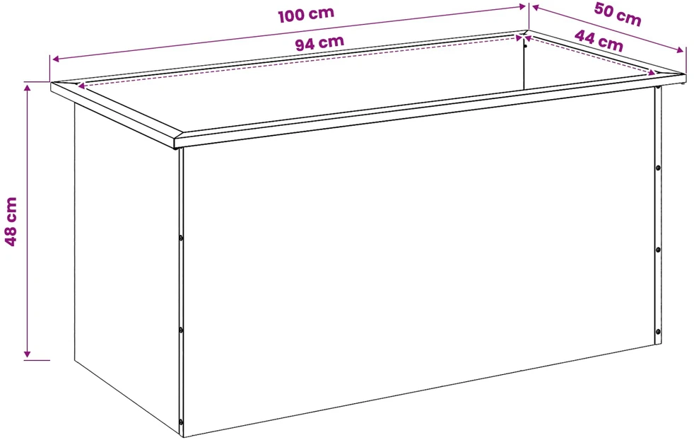 Sodo vazonas su LED 2 vnt. Rūdijanti 50 x 100 x 48 cm