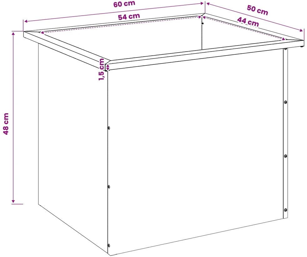 Sodo vazonas su LED 2 vnt. Rūdijanti 50 x 60 x 48 cm