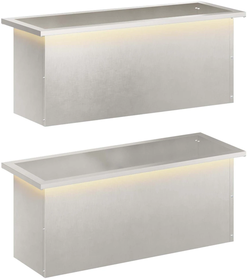 Sodo vazonas su LED 2 vnt. Sidabrinė 30 x 80 x 30 cm