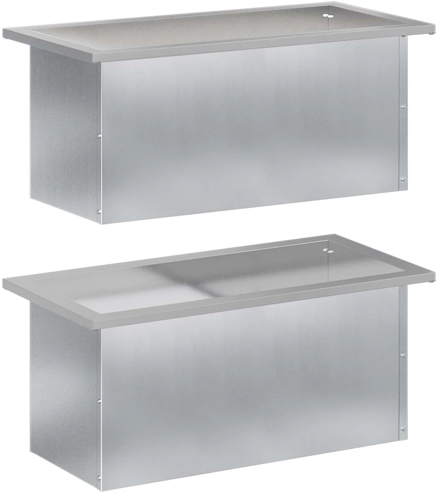 Sodo vazonas su LED 2 vnt. Sidabrinė 30 x 60 x 30 cm