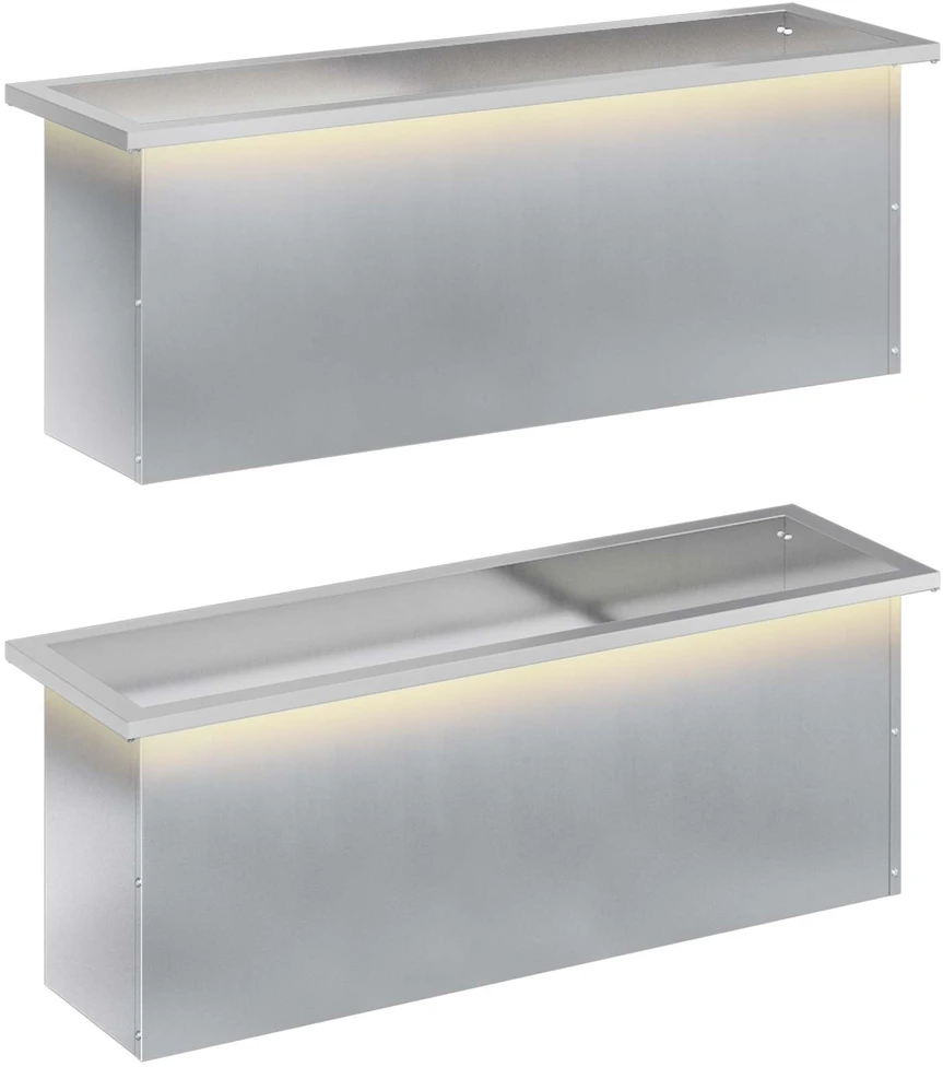 Sodo vazonas su LED 2 vnt. Sidabrinė 30 x 100 x 30 cm