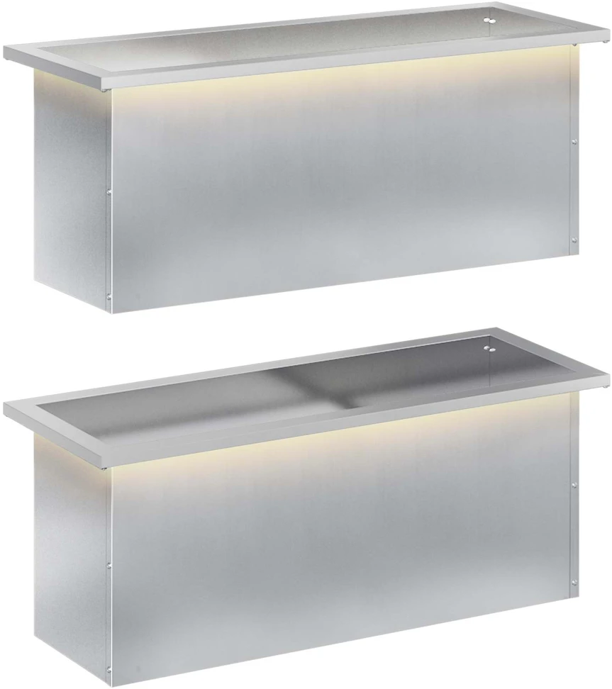 Sodo vazonas su LED 2 vnt. Sidabrinė 30 x 80 x 30 cm