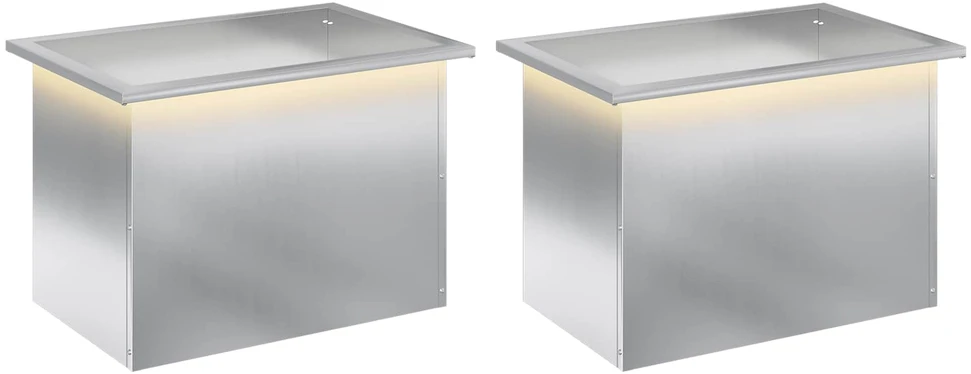 Sodo vazonas su LED 2 vnt. Sidabrinė 40 x 60 x 40 cm