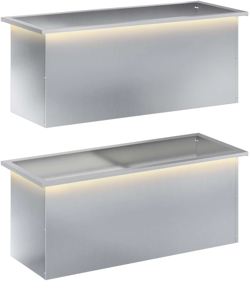 Sodo vazonas su LED 2 vnt. Sidabrinė 40 x 100 x 40 cm