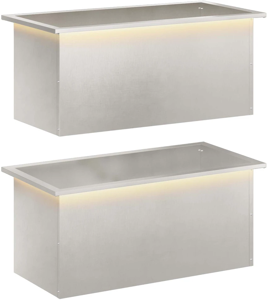 Sodo vazonas su LED 2 vnt. Sidabrinė 40 x 80 x 40 cm