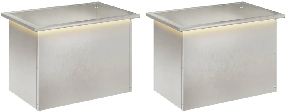 Sodo vazonas su LED 2 vnt. Sidabrinė 40 x 60 x 40 cm