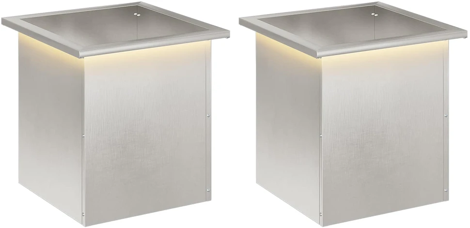 Sodo vazonas su LED 2 vnt. Sidabrinė 40 x 40 x 40 cm