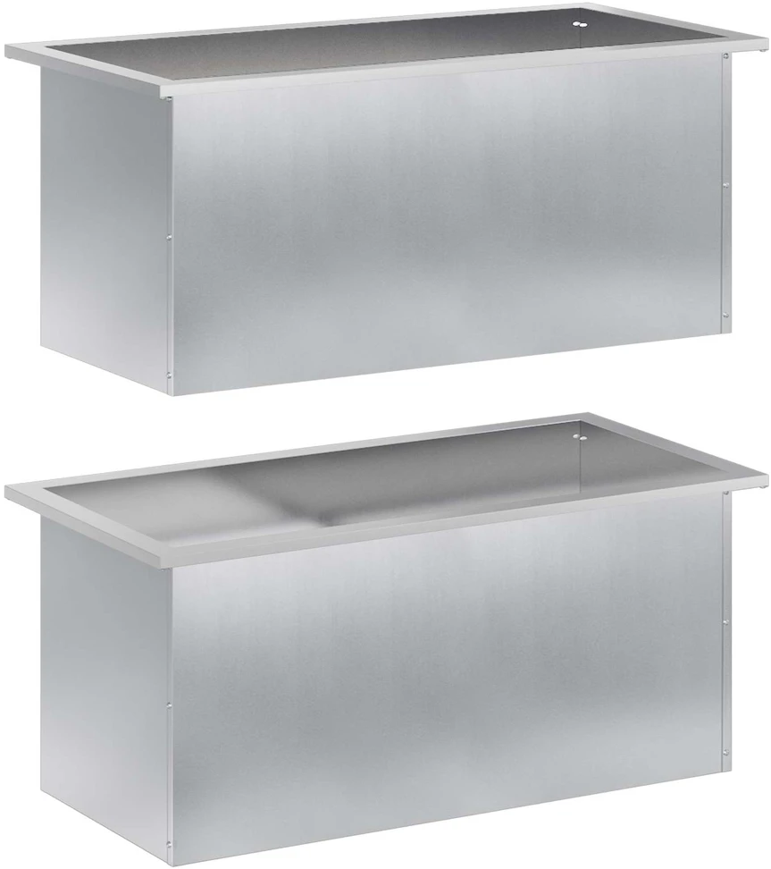 Sodo vazonas su LED 2 vnt. Sidabrinė 40 x 80 x 40 cm