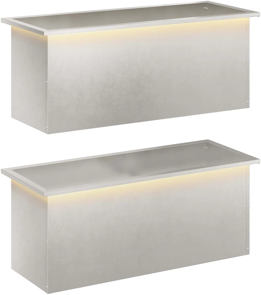 Sodo vazonas su LED 2 vnt. Sidabrinė 40 x 100 x 40 cm