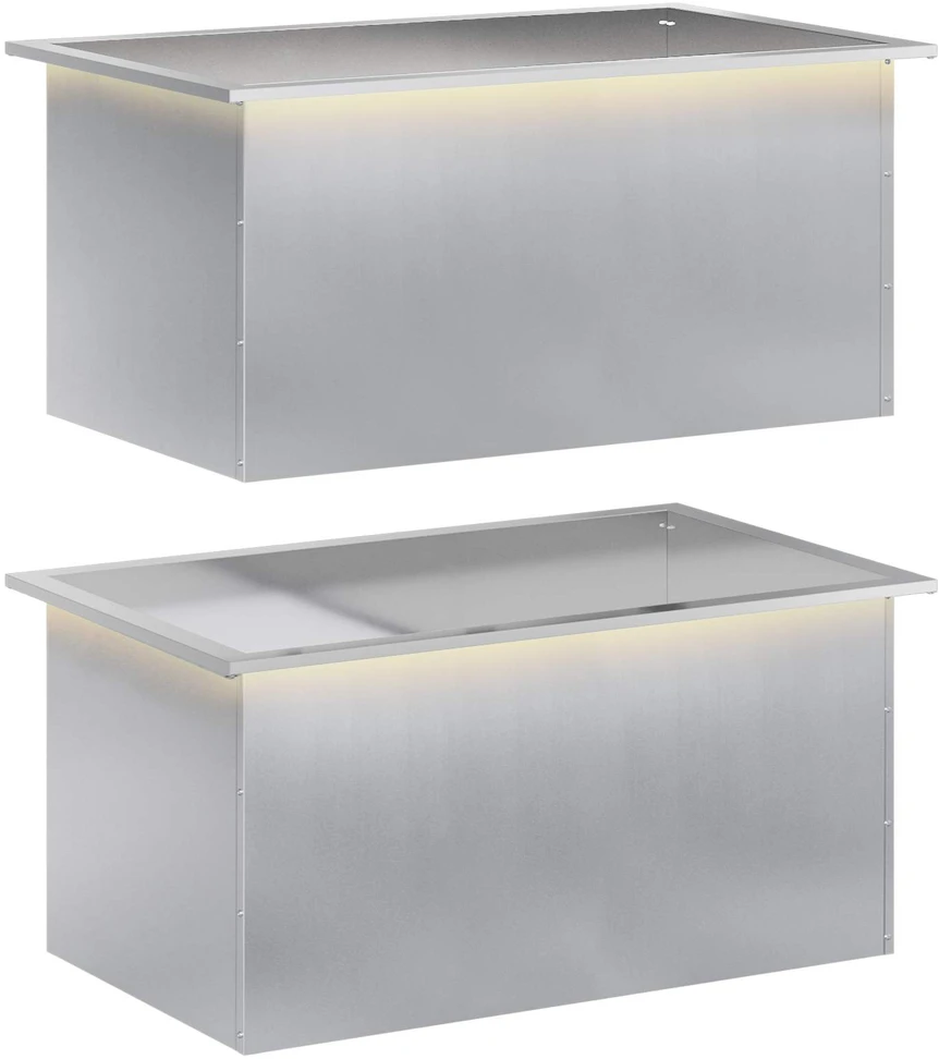Sodo vazonas su LED 2 vnt. Sidabrinė 50 x 80 x 48 cm