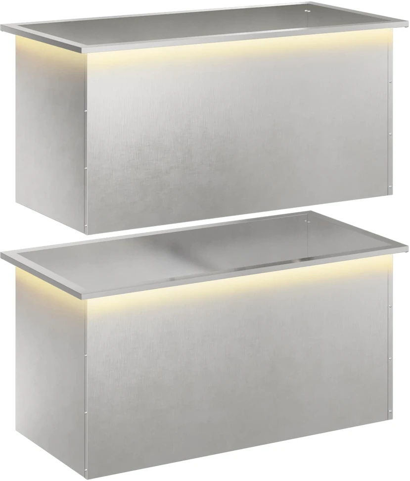 Sodo vazonas su LED 2 vnt. Sidabrinė 50 x 100 x 48 cm
