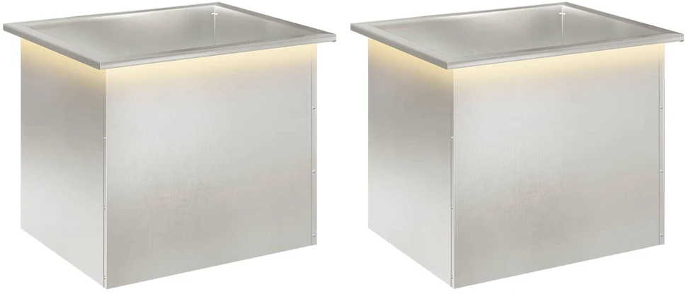 Sodo vazonas su LED 2 vnt. Sidabrinė 50 x 60 x 48 cm