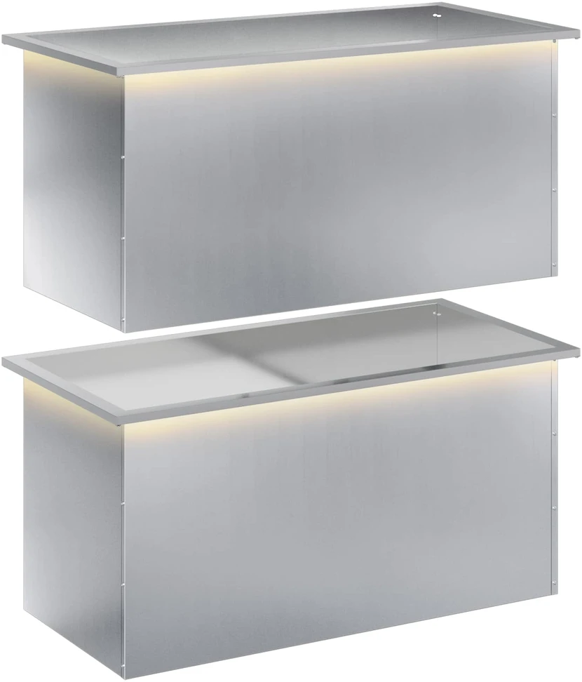 Sodo vazonas su LED 2 vnt. Sidabrinė 50 x 100 x 48 cm