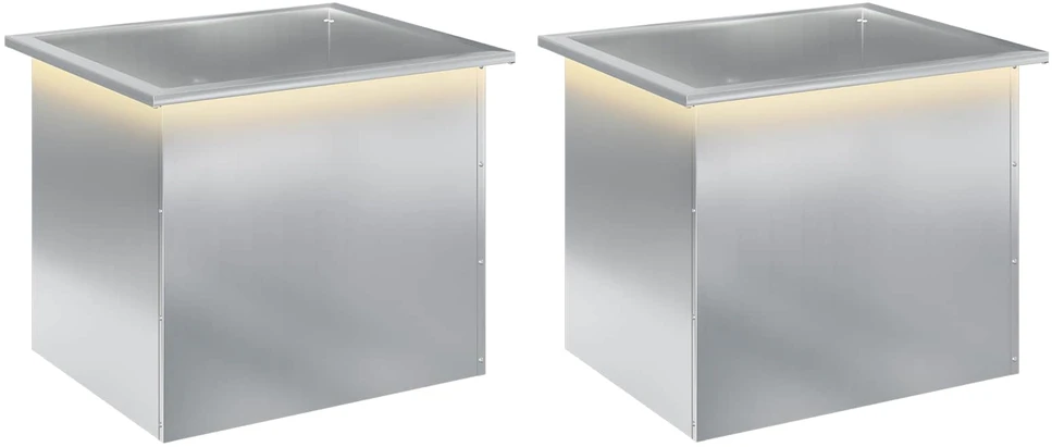 Sodo vazonas su LED 2 vnt. Sidabrinė 50 x 60 x 48 cm