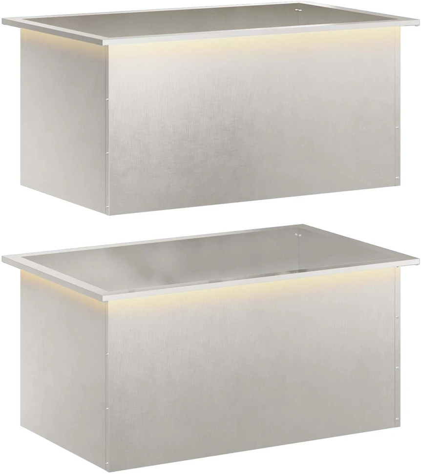Sodo vazonas su LED 2 vnt. Sidabrinė 50 x 80 x 48 cm