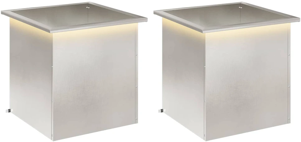 Sodo vazonas su LED 2 vnt. Sidabrinė 50 x 50 x 48 cm
