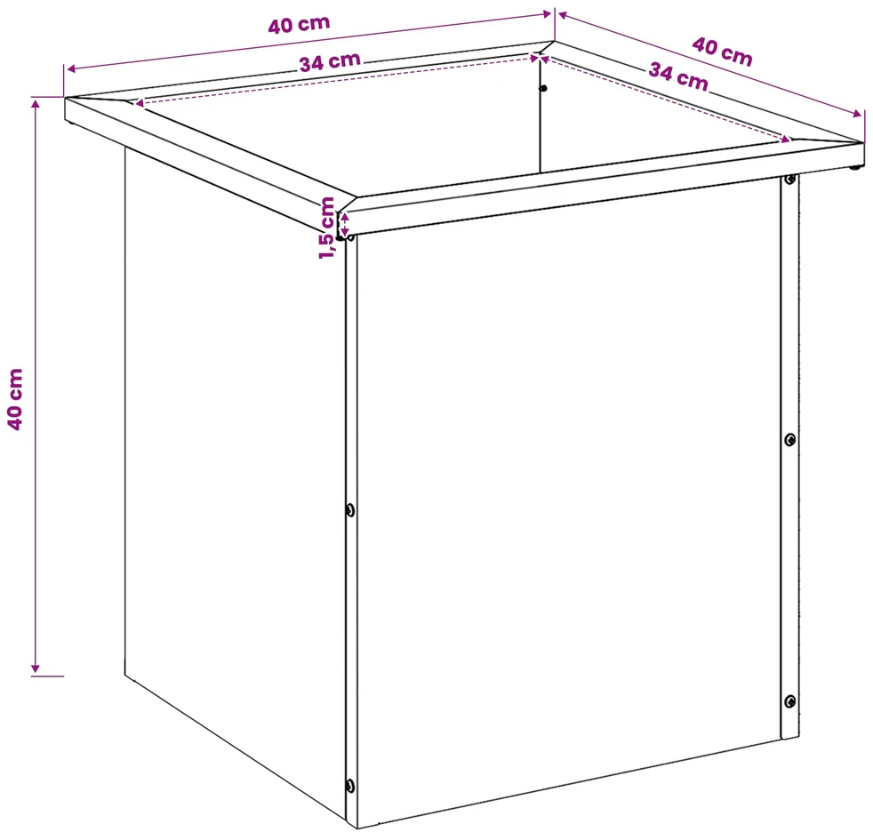 Sodo vazonas su LED Alyvuogių žalia 40 x 40 x 40 cm Plienas