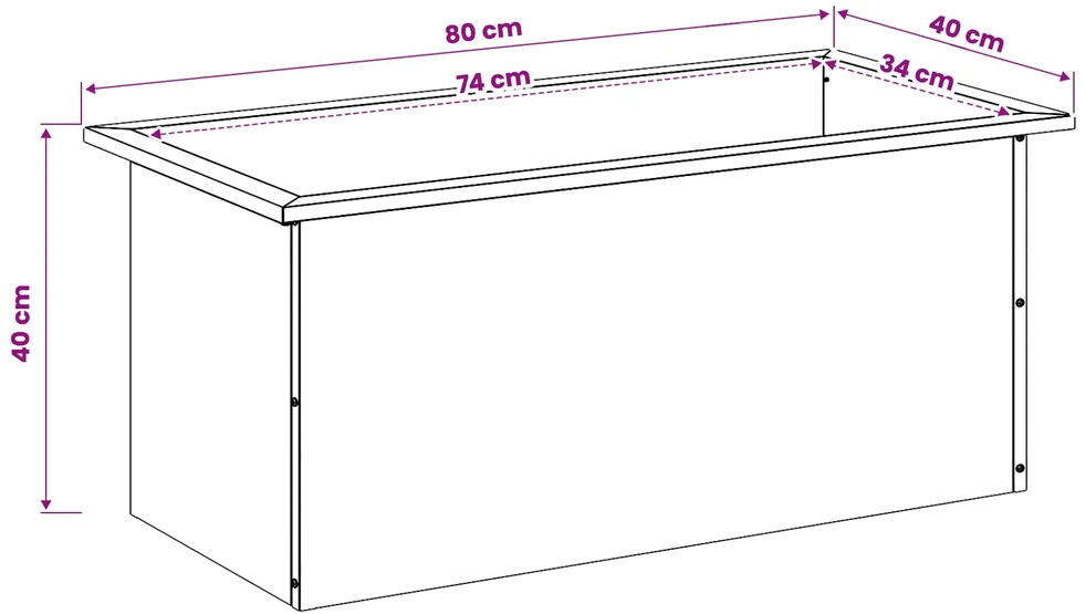 Sodo vazonas su LED Alyvuogių žalia 40 x 80 x 40 cm Plienas