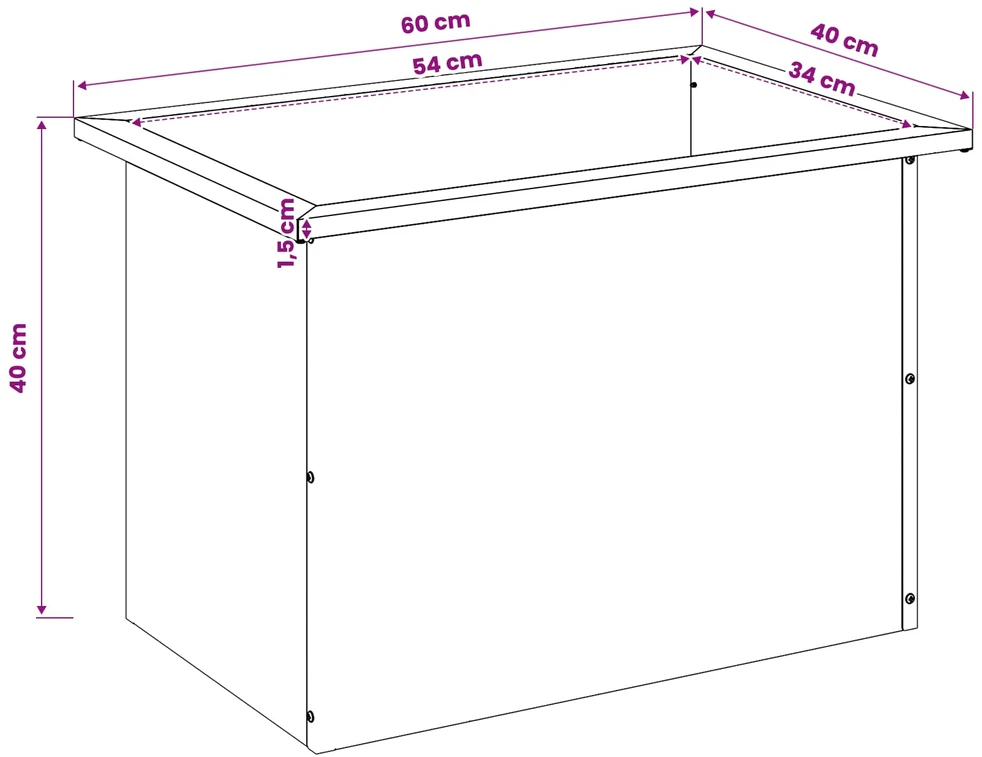 Sodo vazonas su LED Alyvuogių žalia 40 x 60 x 40 cm Plienas