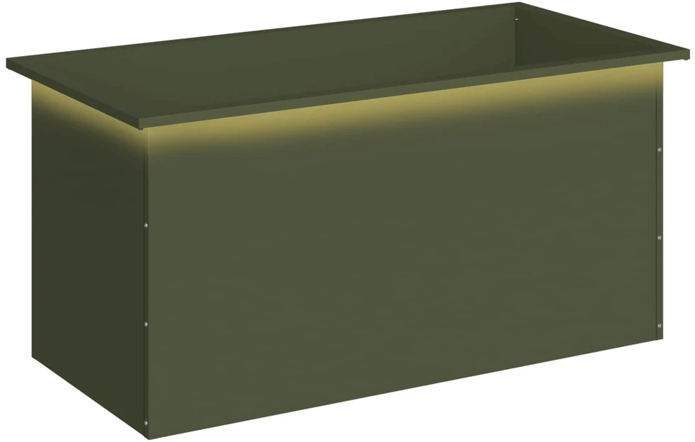 Sodo vazonas su LED Alyvuogių žalia 50 x 100 x 48 cm Plienas