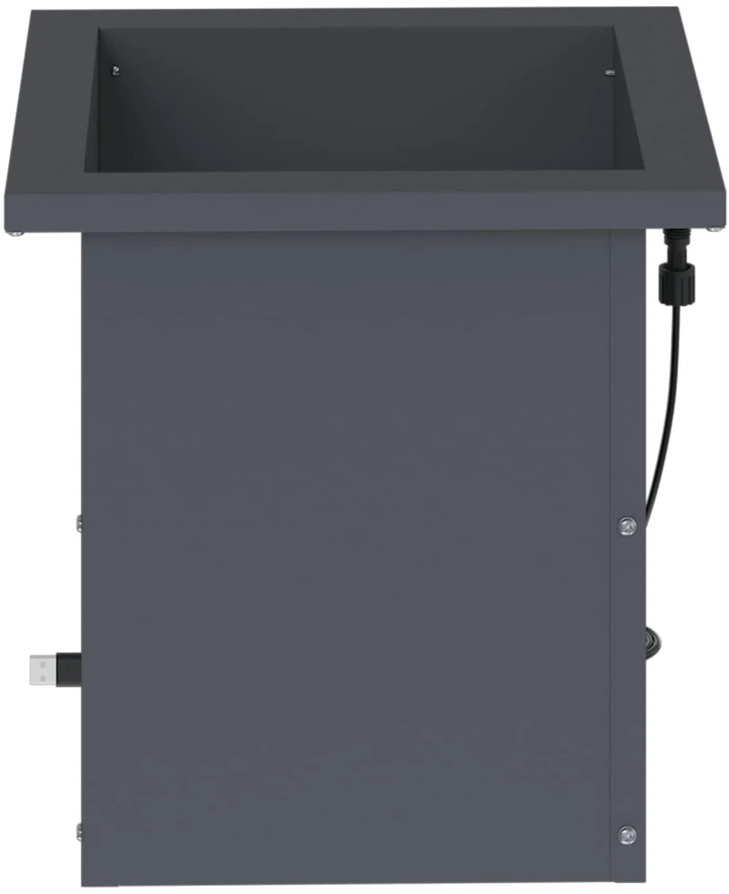 Sodo vazonas su LED Antracitas 30 x 30 x 30 cm Plienas