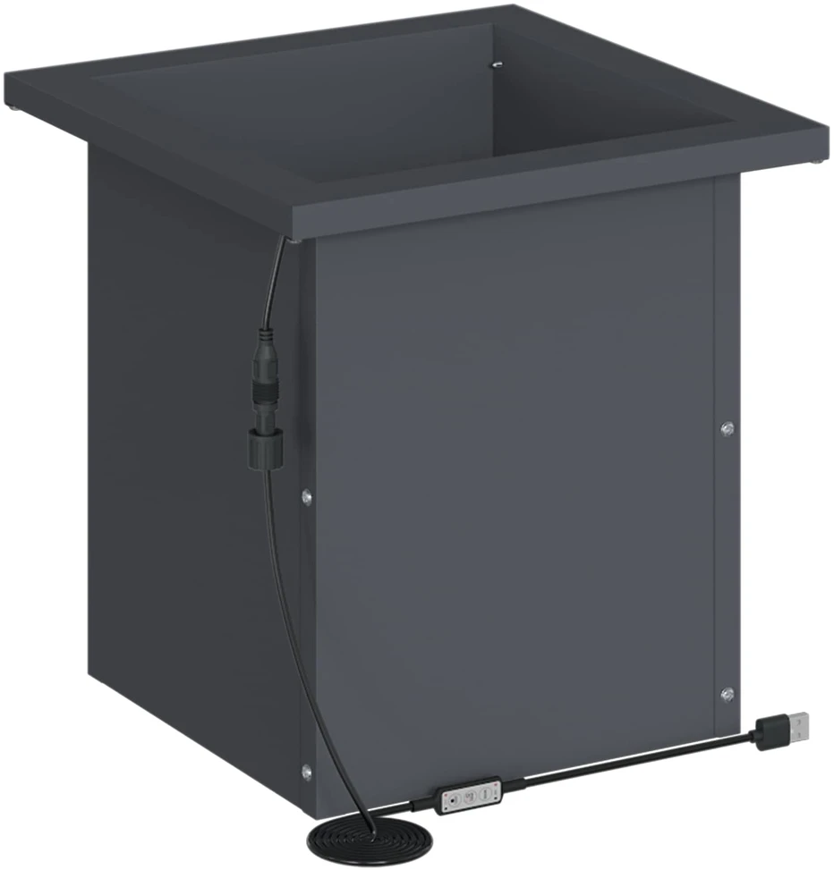 Sodo vazonas su LED Antracitas 30 x 30 x 30 cm Plienas