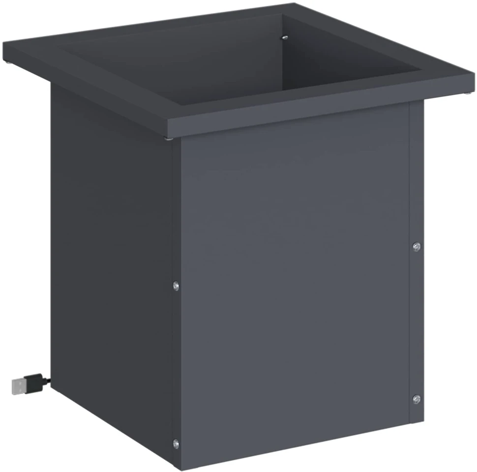 Sodo vazonas su LED Antracitas 30 x 30 x 30 cm Plienas