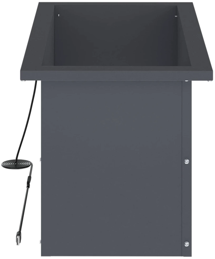 Sodo vazonas su LED Antracitas 30 x 60 x 30 cm Plienas