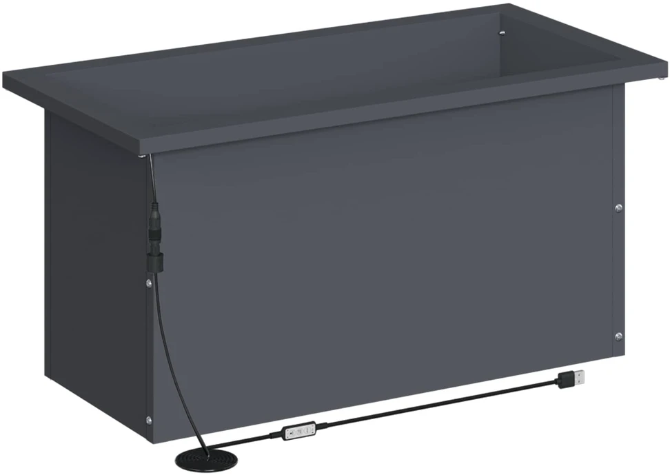 Sodo vazonas su LED Antracitas 30 x 60 x 30 cm Plienas