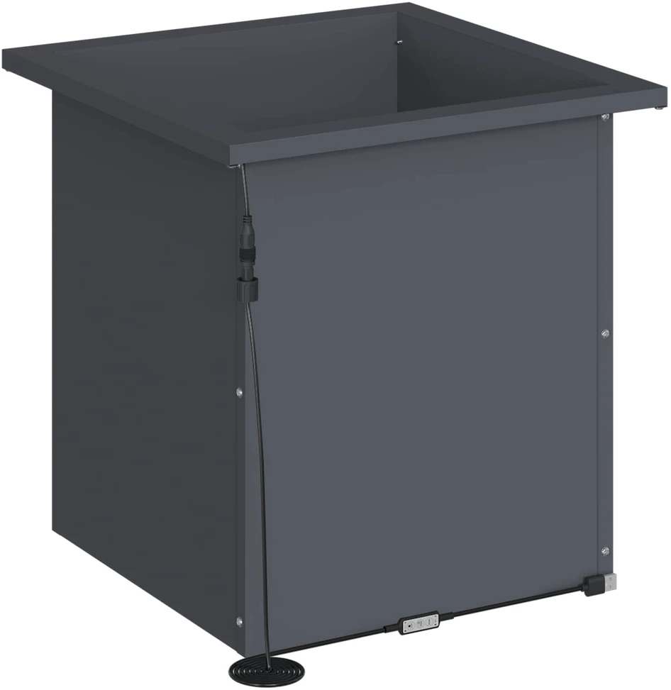 Sodo vazonas su LED Antracitas 40 x 40 x 40 cm Plienas