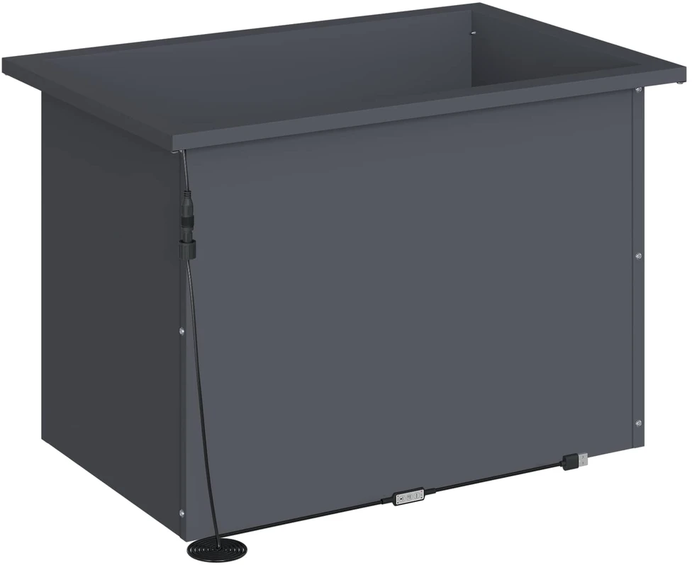 Sodo vazonas su LED Antracitas 40 x 60 x 40 cm Plienas