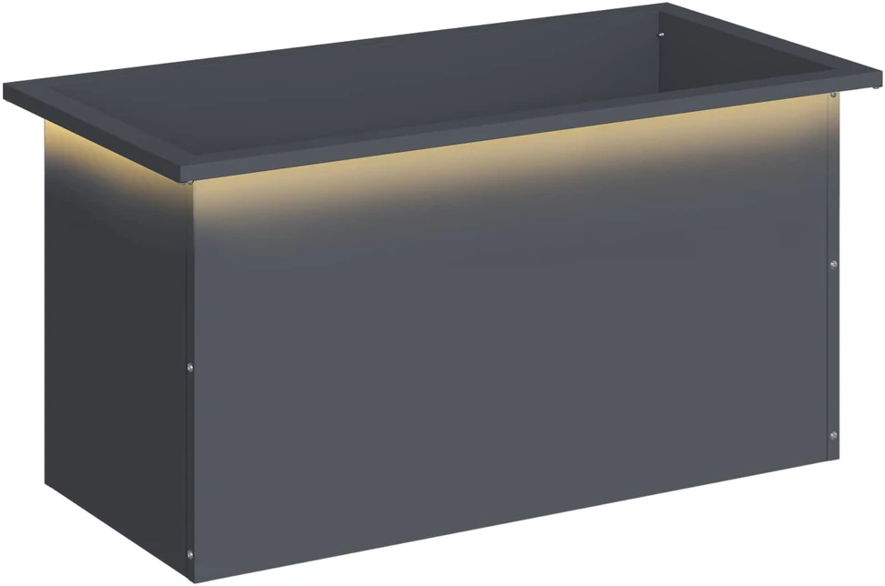 Sodo vazonas su LED Antracitas 40 x 80 x 40 cm Plienas