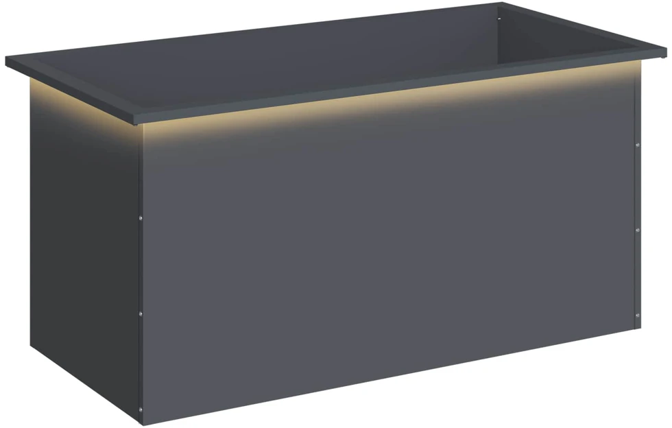 Sodo vazonas su LED Antracitas 50 x 100 x 48 cm Plienas