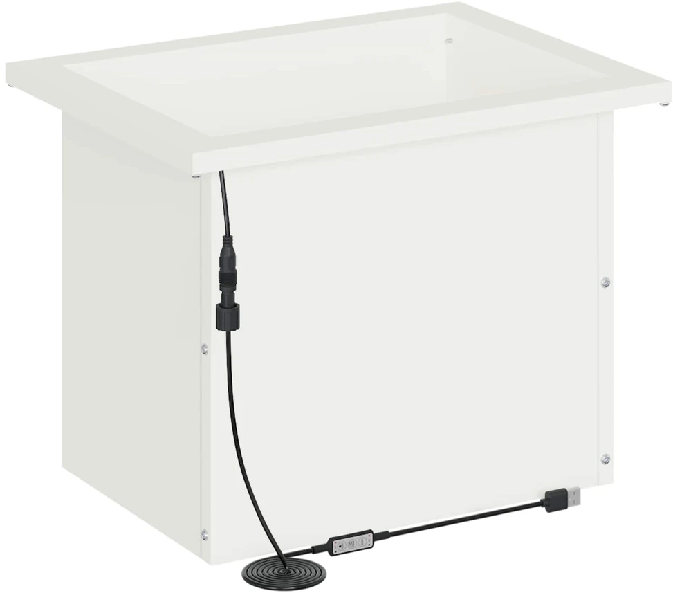 Sodo vazonas su LED Balta 30 x 40 x 30 cm Plienas
