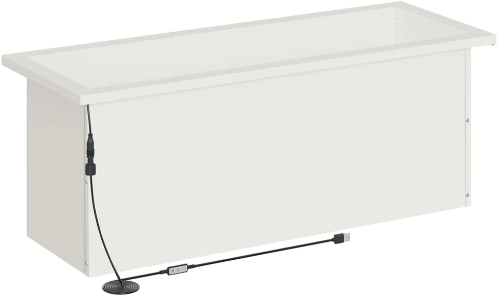 Sodo vazonas su LED Balta 30 x 80 x 30 cm Plienas