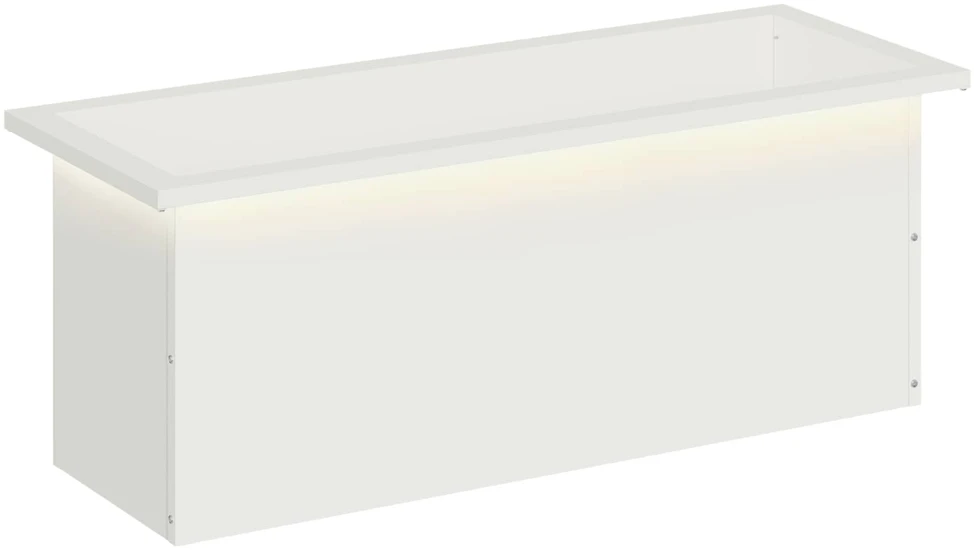 Sodo vazonas su LED Balta 30 x 80 x 30 cm Plienas
