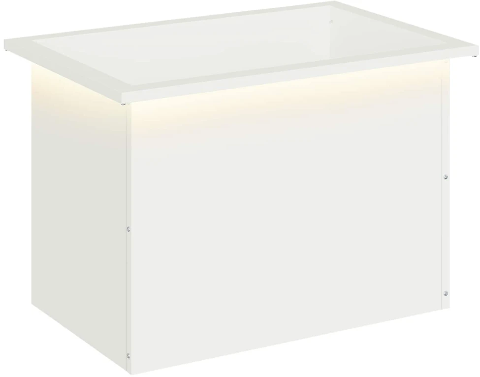 Sodo vazonas su LED Balta 40 x 60 x 40 cm Plienas