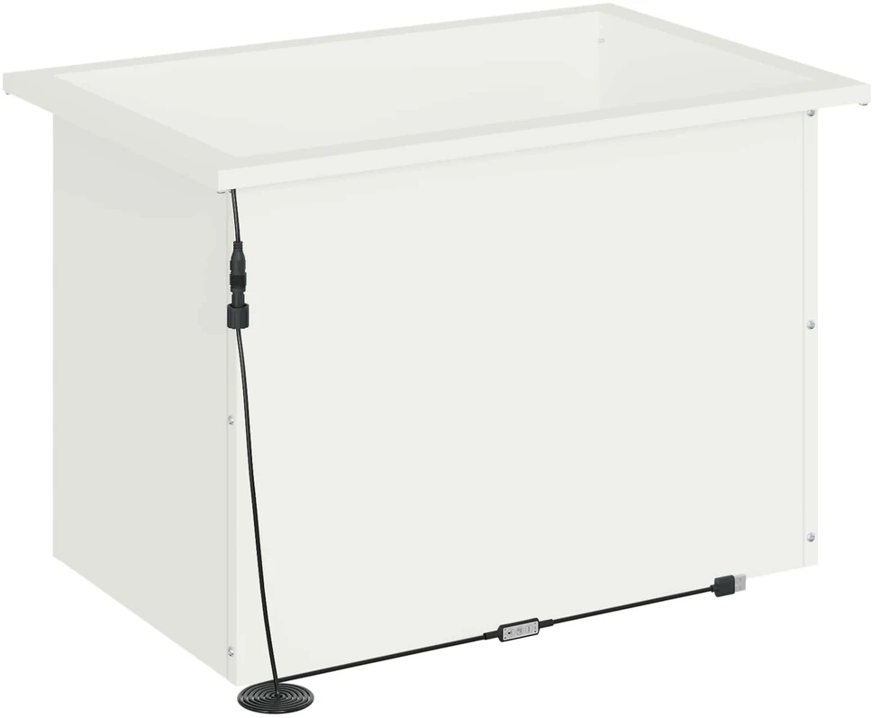 Sodo vazonas su LED Balta 40 x 60 x 40 cm Plienas
