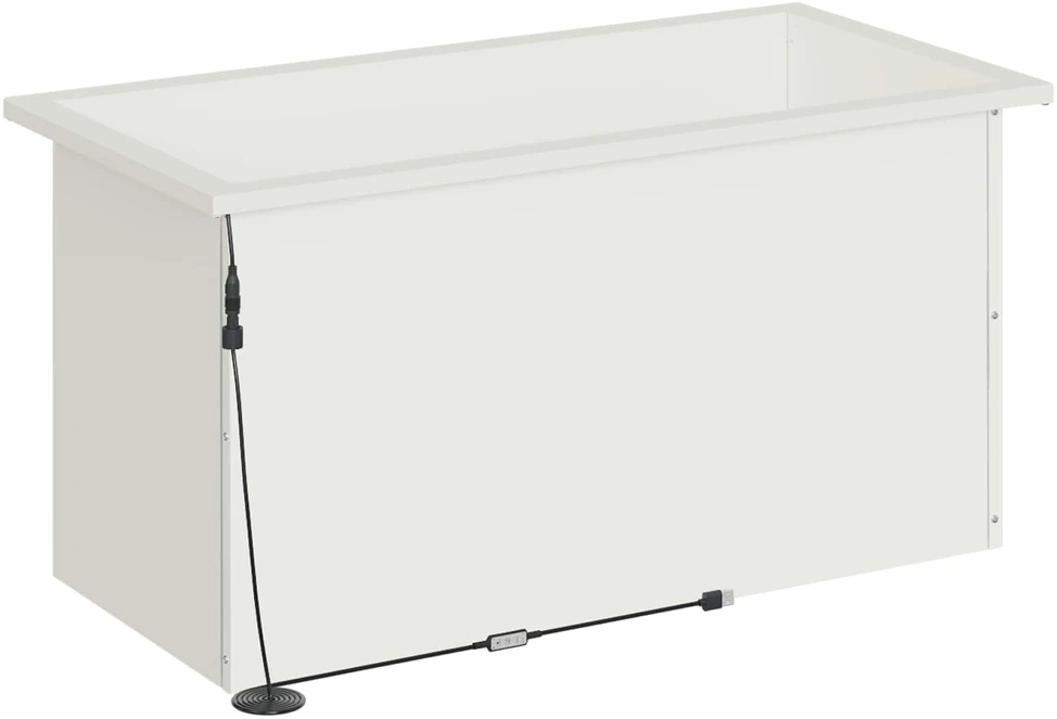 Sodo vazonas su LED Balta 40 x 80 x 40 cm Plienas