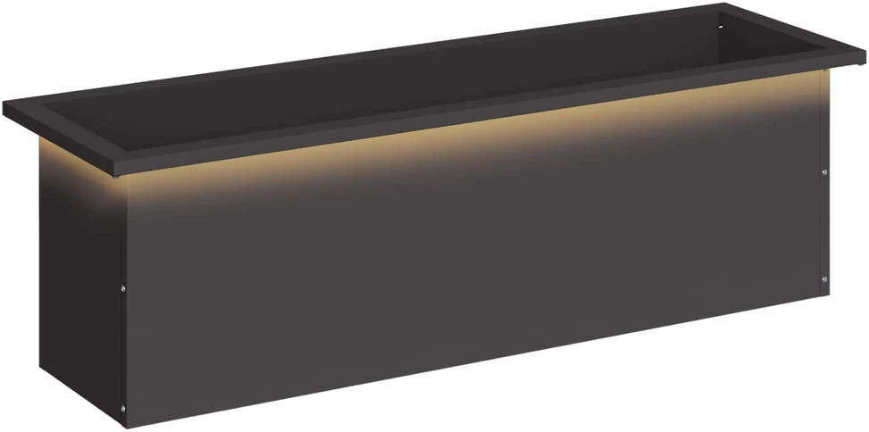 Sodo vazonas su LED Juoda 30 x 100 x 30 cm Plienas