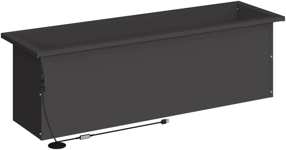 Sodo vazonas su LED Juoda 30 x 100 x 30 cm Plienas
