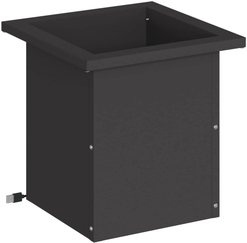Sodo vazonas su LED Juoda 30 x 30 x 30 cm Plienas