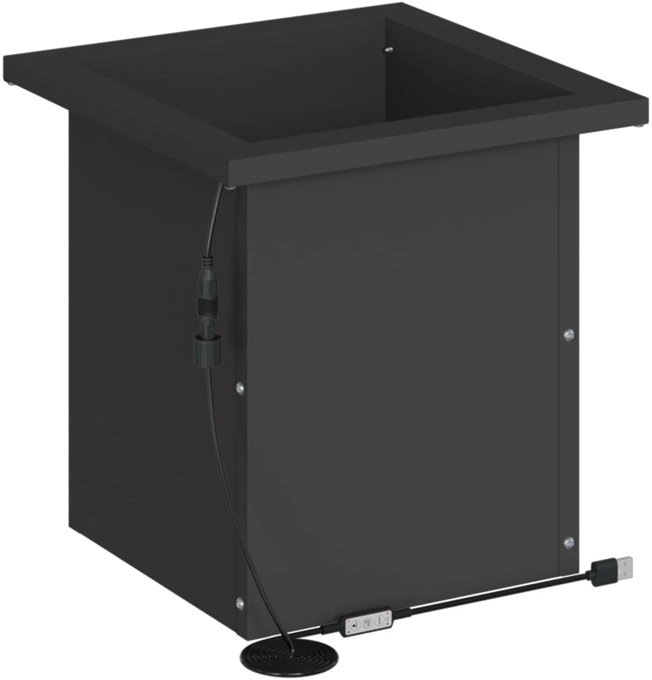 Sodo vazonas su LED Juoda 30 x 30 x 30 cm Plienas