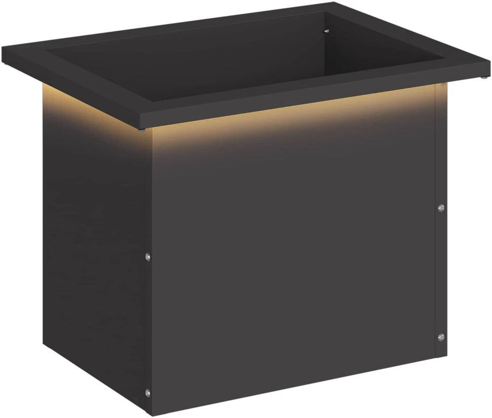 Sodo vazonas su LED Juoda 30 x 40 x 30 cm Plienas