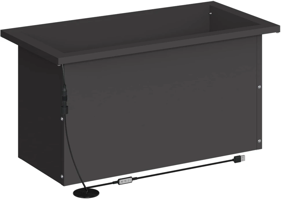 Sodo vazonas su LED Juoda 30 x 60 x 30 cm Plienas