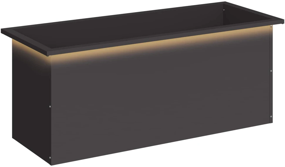 Sodo vazonas su LED Juoda 40 x 100 x 40 cm Plienas