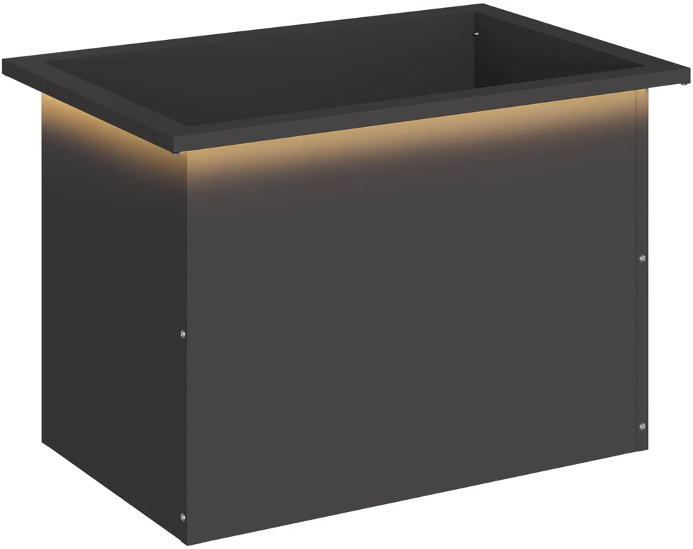 Sodo vazonas su LED Juoda 40 x 60 x 40 cm Plienas