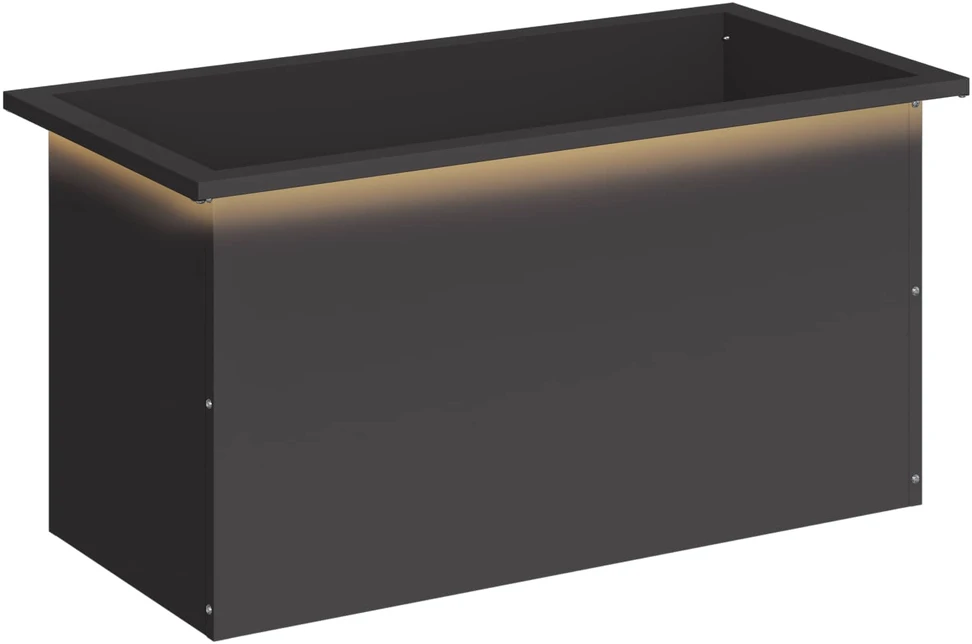 Sodo vazonas su LED Juoda 40 x 80 x 40 cm Plienas